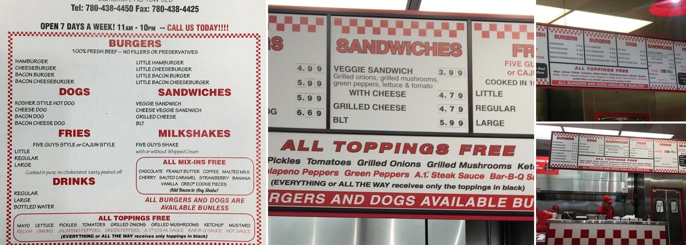 Five Guys Menu