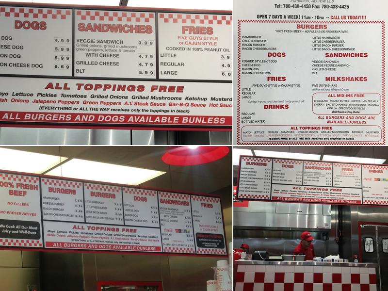 Five Guys Menu