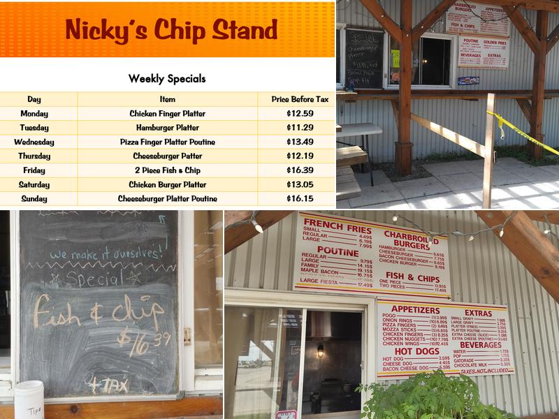 Nicky's Chip Stand Menu