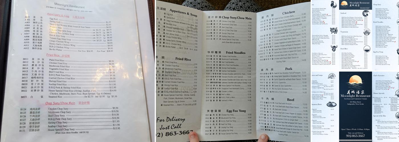 Moonlight Restaurant Menu