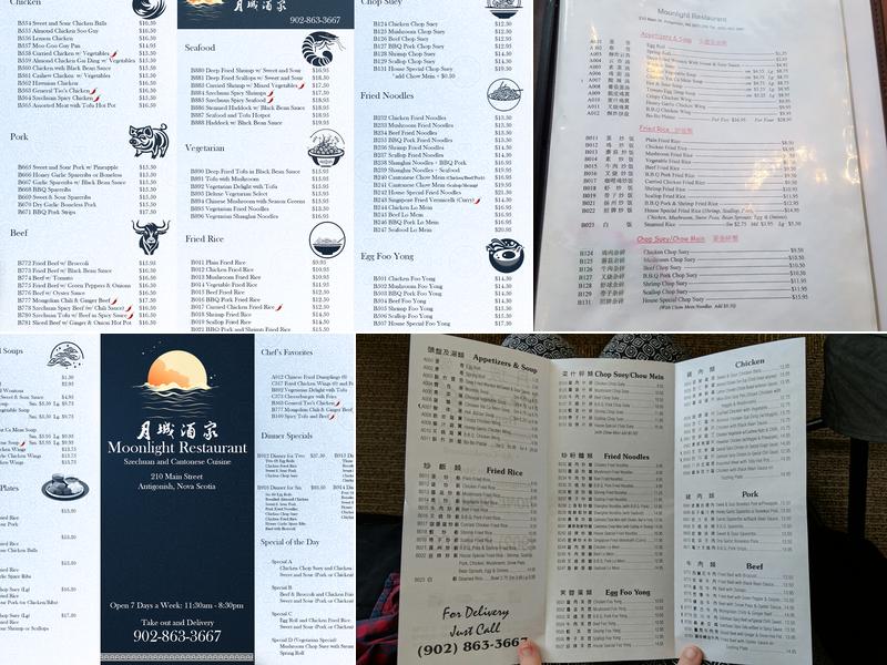 Moonlight Restaurant Menu