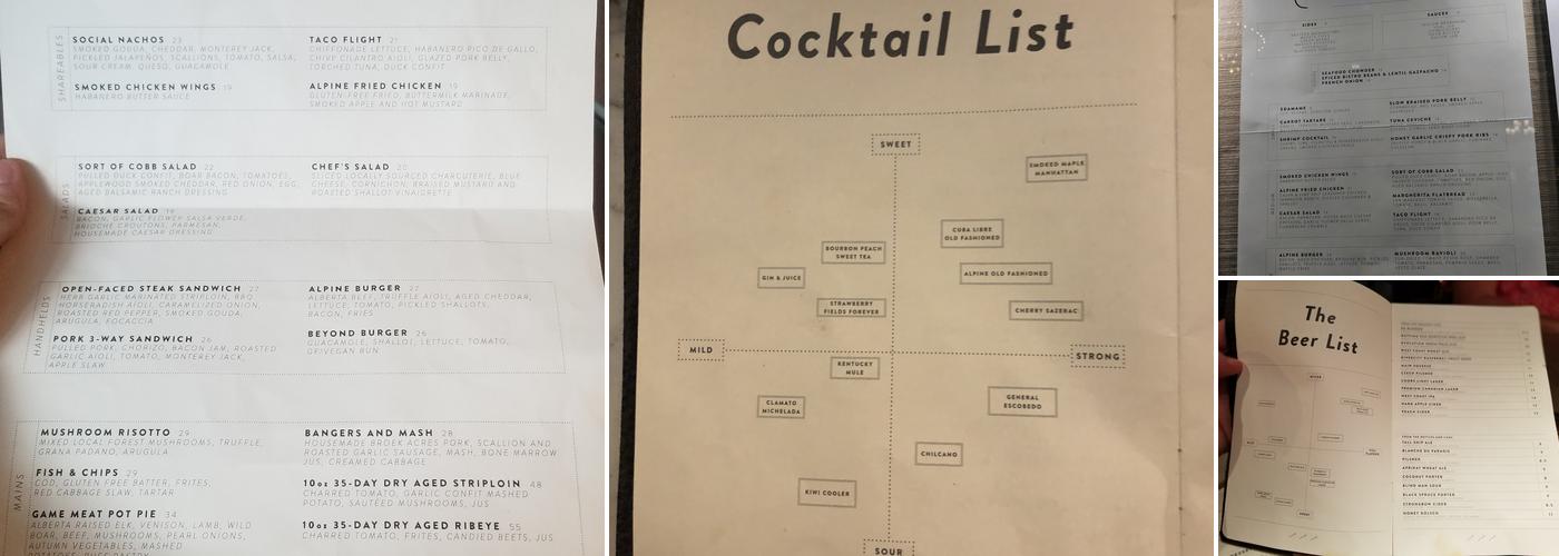 ALPINE SOCIAL Menu