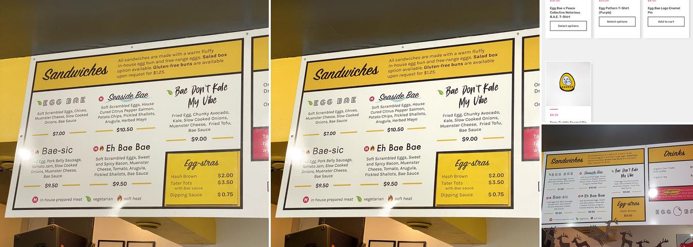Egg Bae Menu