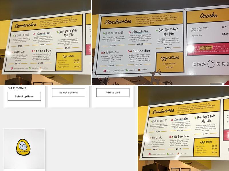 Egg Bae Menu