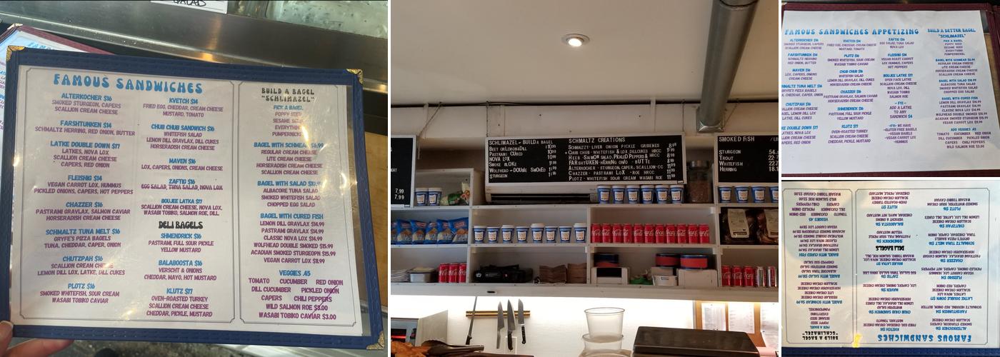 Schmaltz Appetizing Menu
