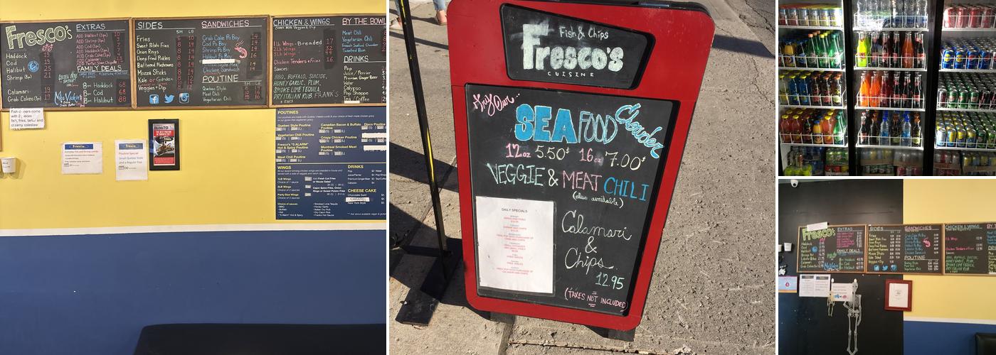 Fresco's Fish and Chips Menu
