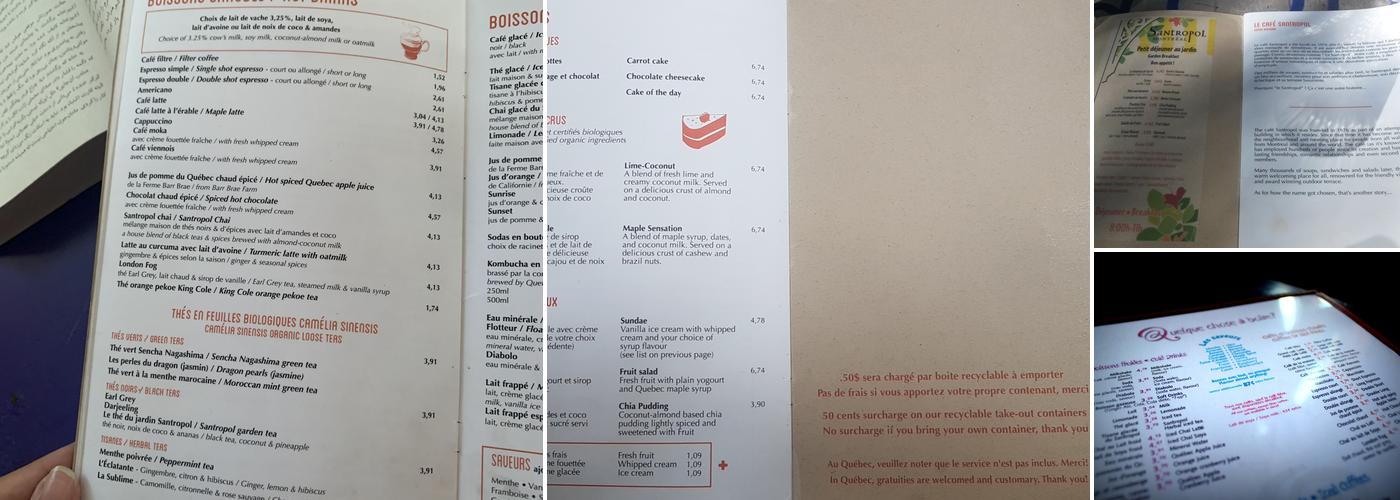 Café Santropol Menu