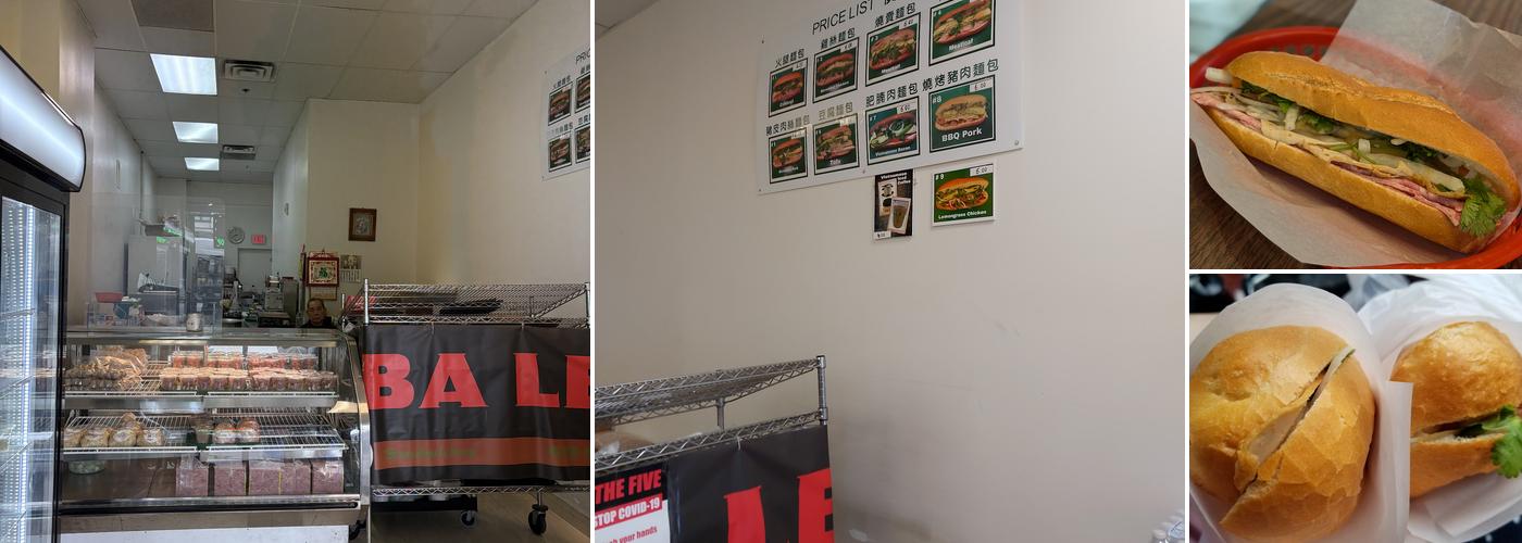 Ba Le Sandwich Shop Menu