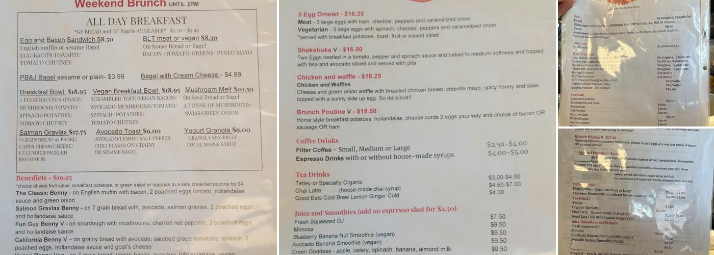 Good Eats Cafe Menu