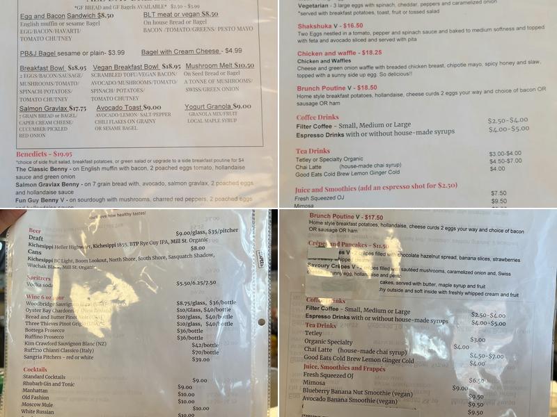 Good Eats Cafe Menu