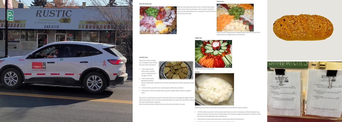 Rustic Sourdough Bakery & Deli Menu