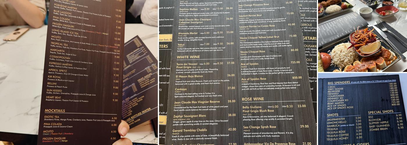 Kaya Meze bar Menu
