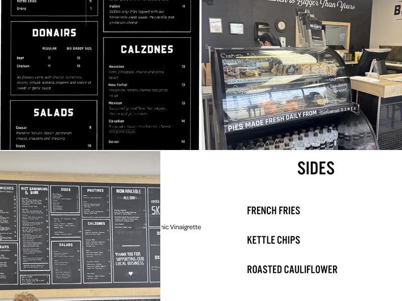 Big Daddy's Sandwich Co. Menu