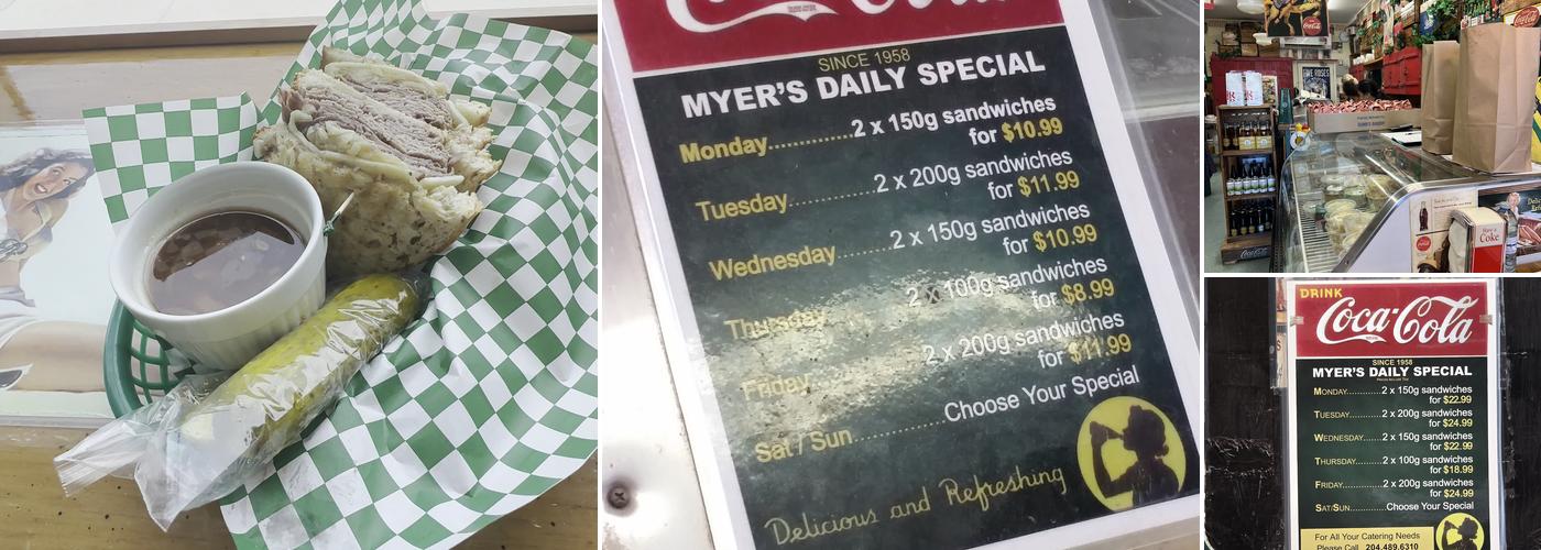 Myer's Delicatessen Menu