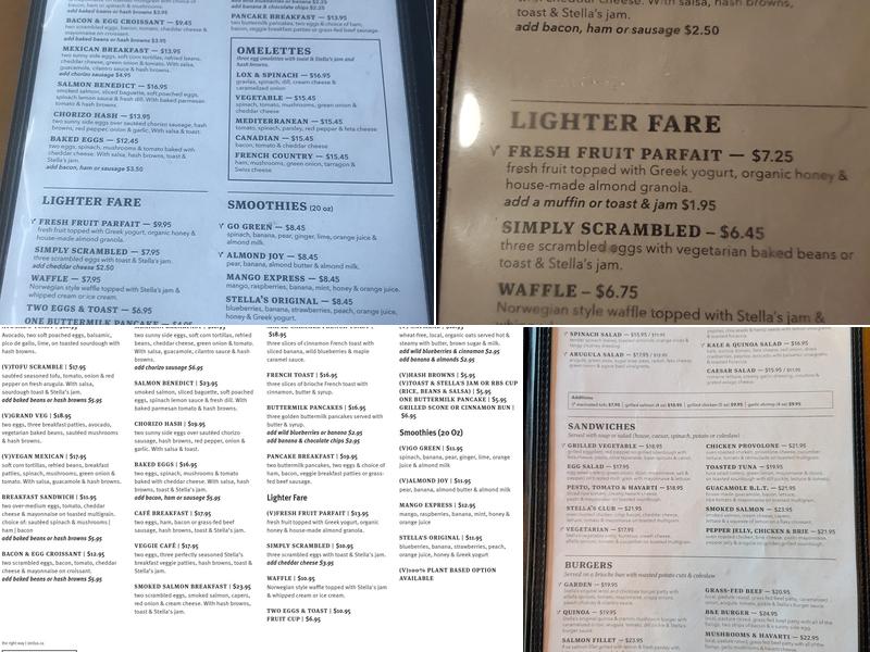 Stella's Menu