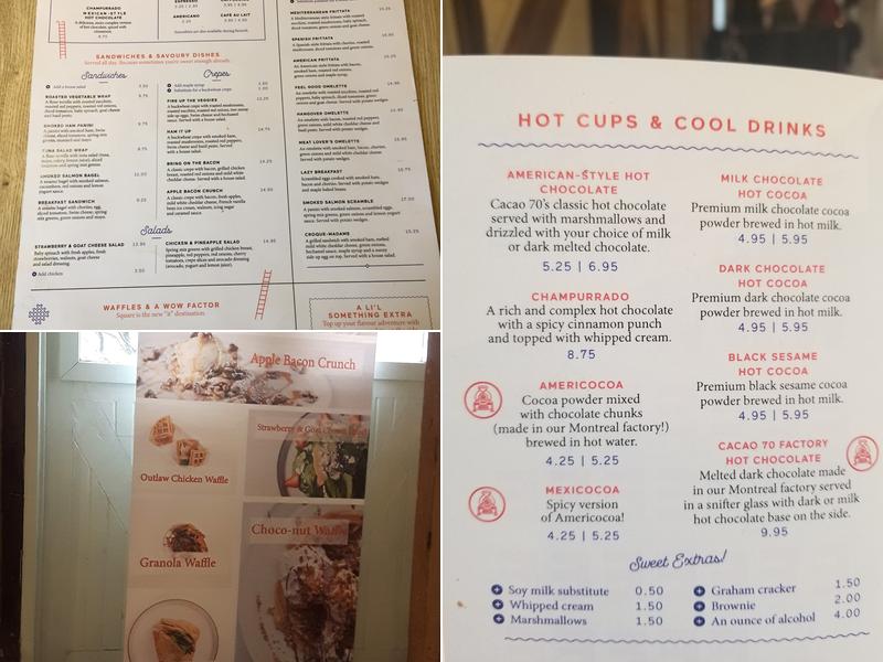 Cacao 70 Eatery Menu