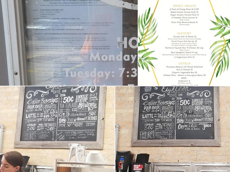 10Eighteen Menu
