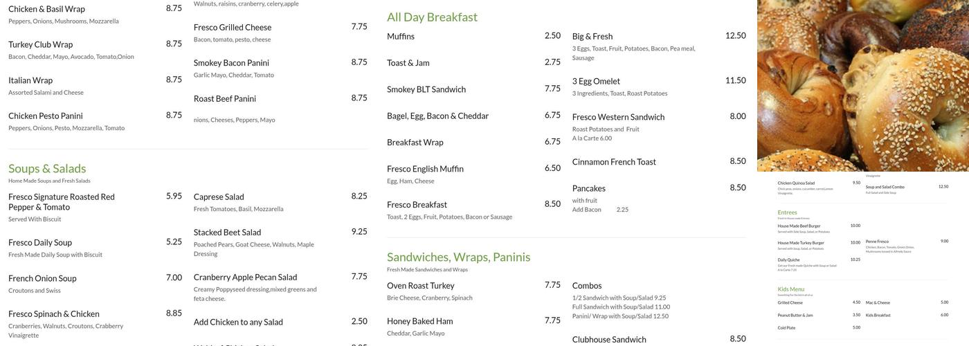 Fresco Cafe & Catering Menu