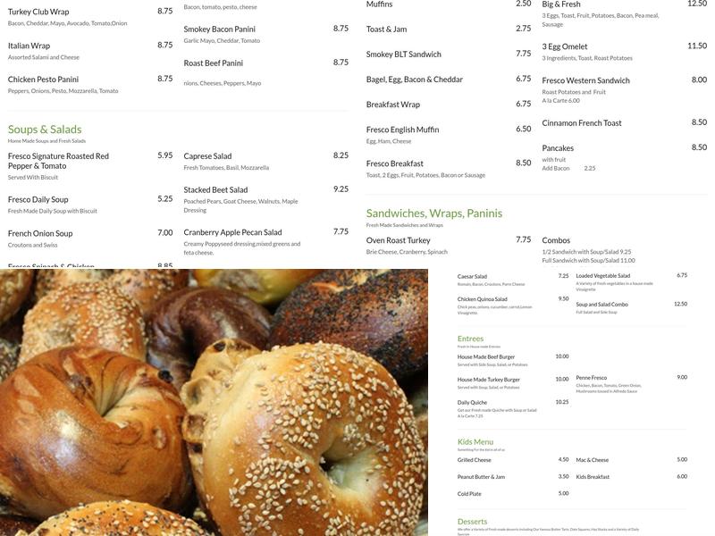 Fresco Cafe & Catering Menu