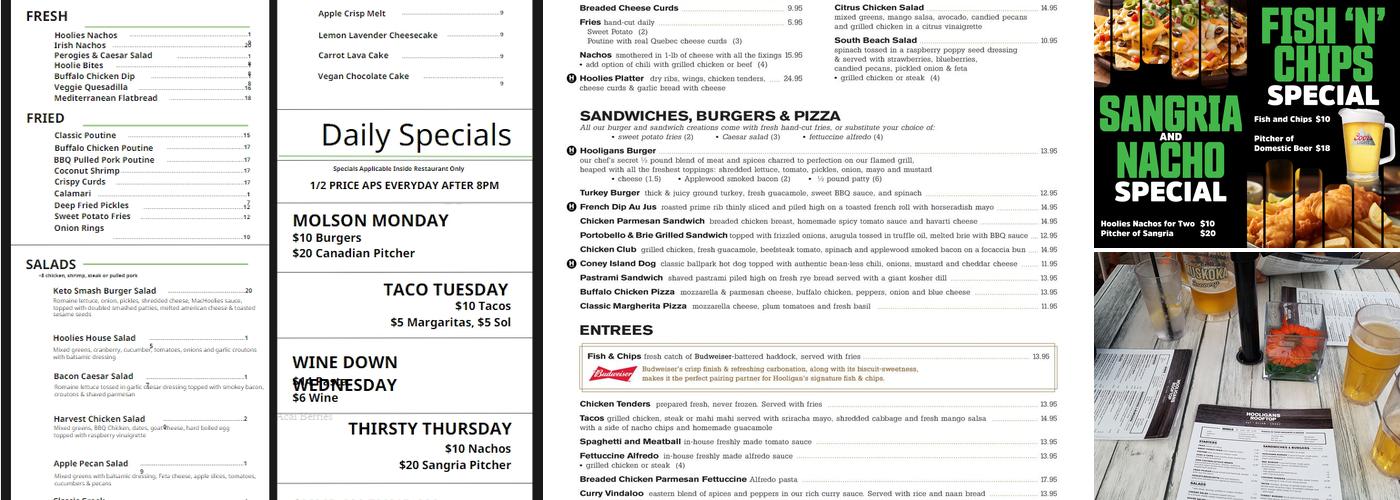 Hooligans Gastro Bar Menu