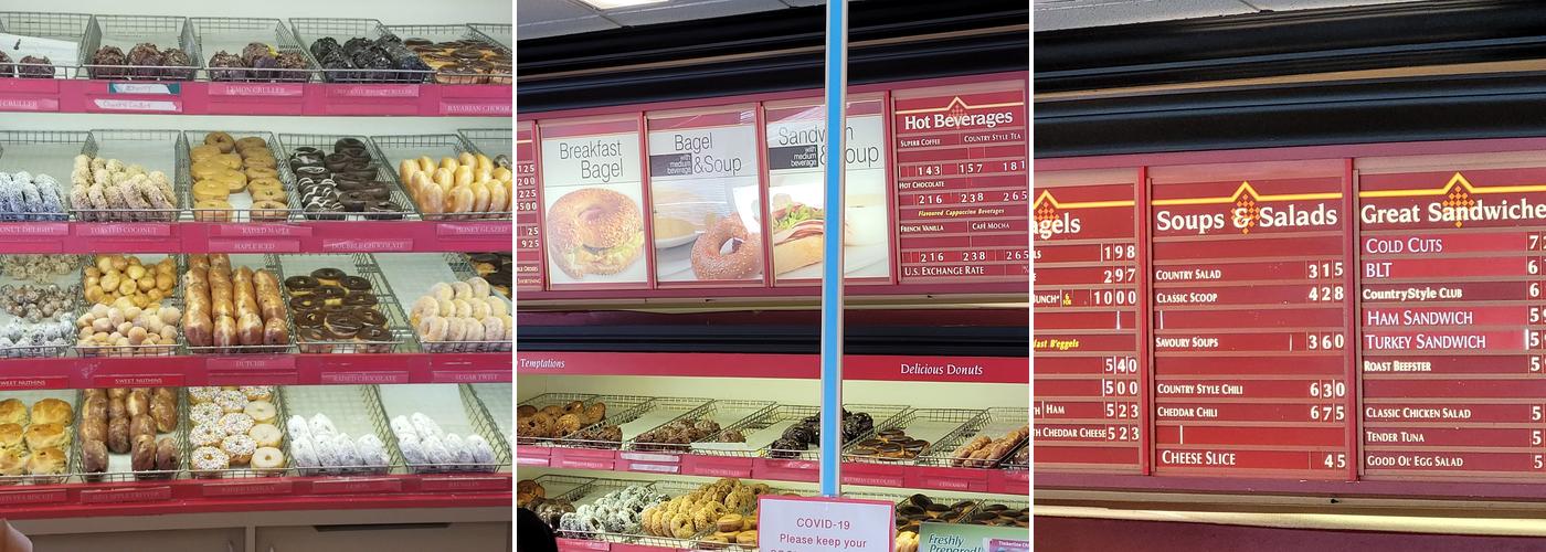 Country Corner Donuts Menu