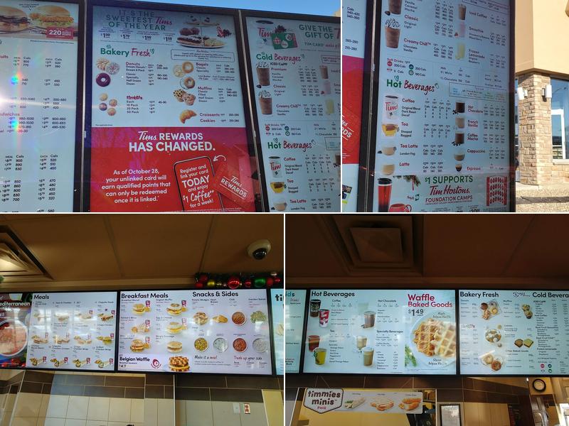 Tim Hortons Menu