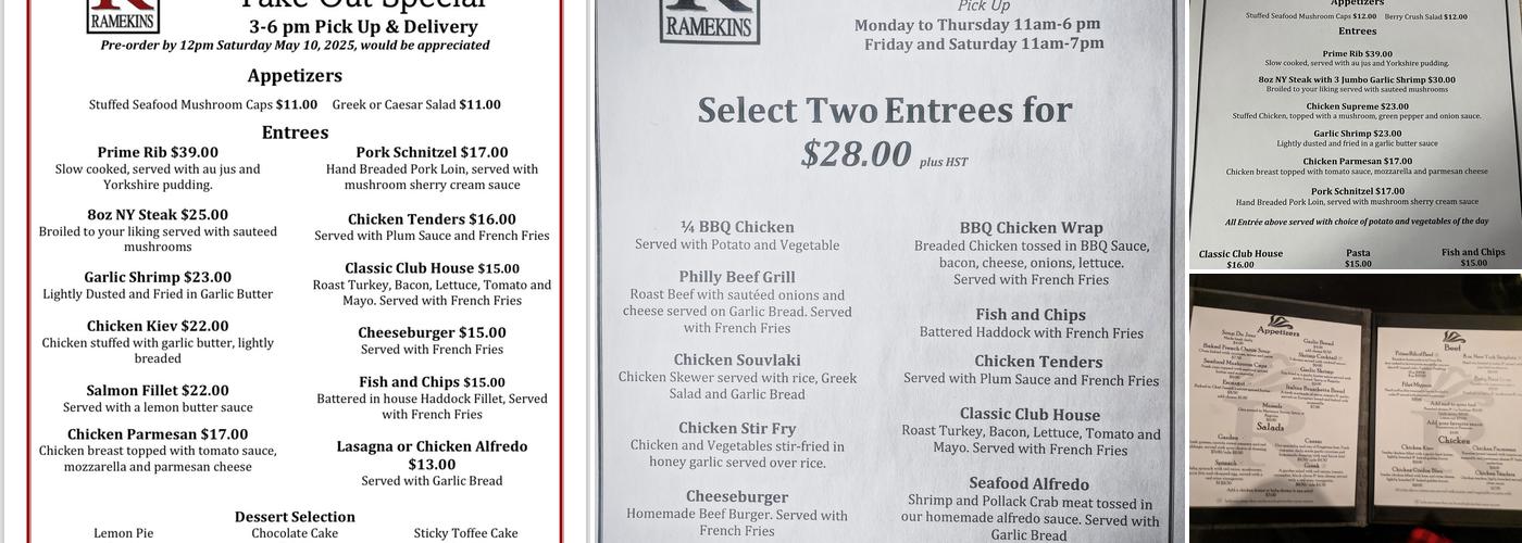 Ramekins Menu