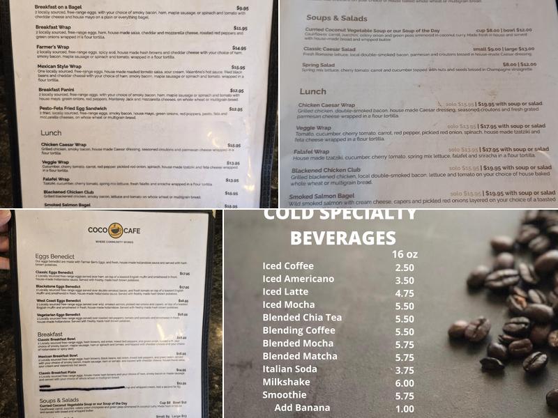COCO Café Menu