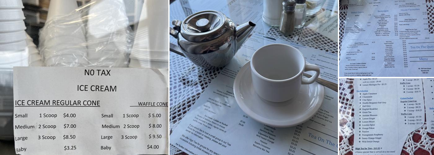 Tea On The Quay Menu