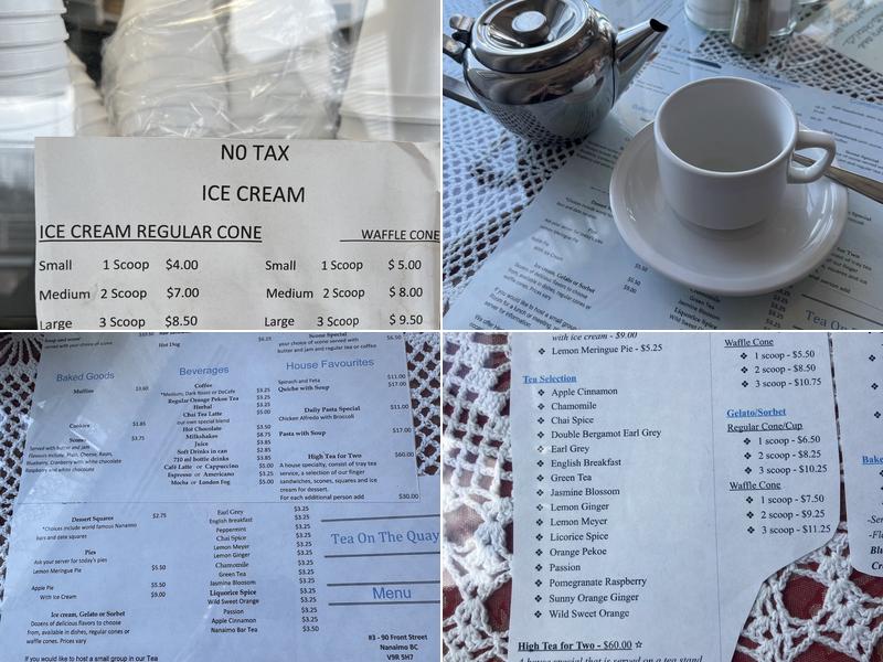 Tea On The Quay Menu