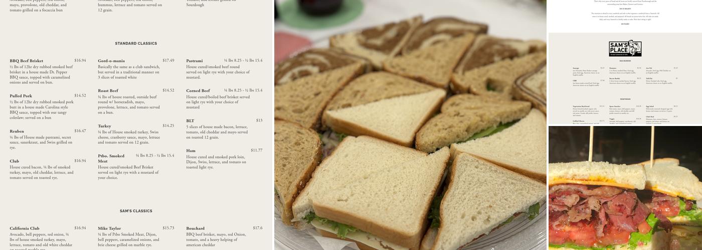 Sam's Place Menu