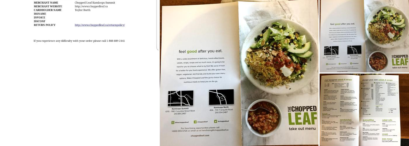 Chopped Leaf Menu