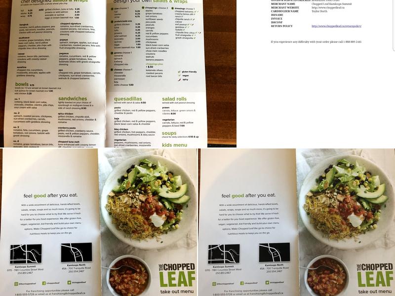 Chopped Leaf Menu