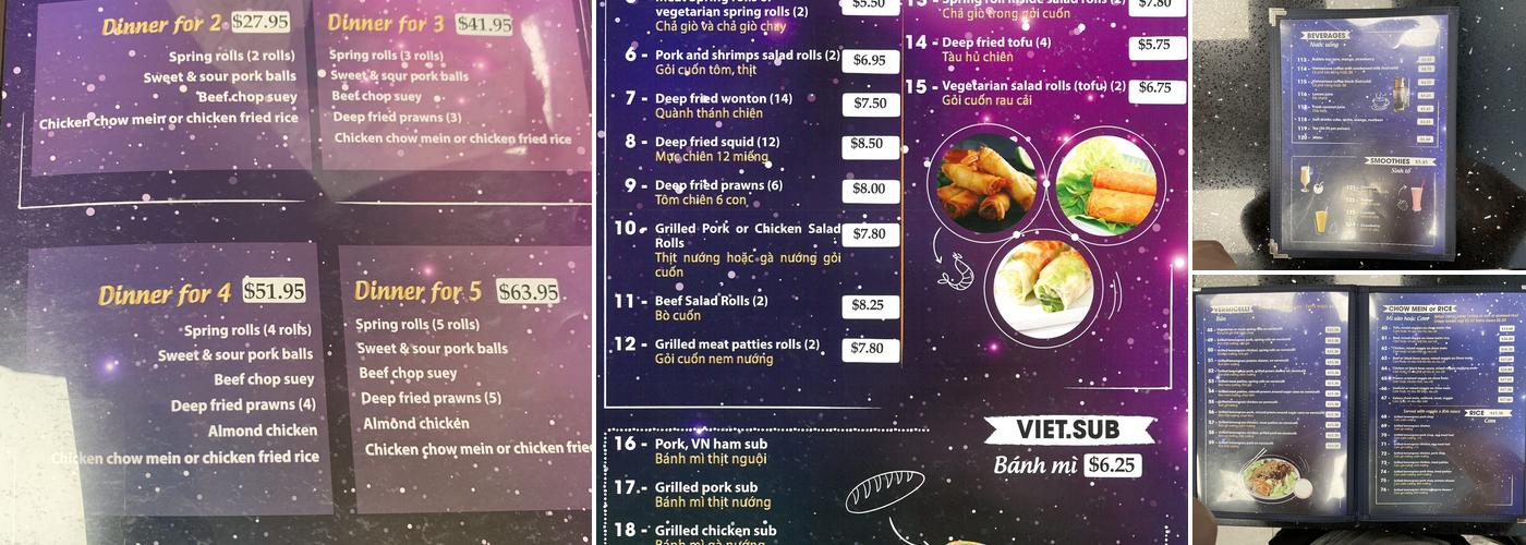 Pho Galaxy Menu