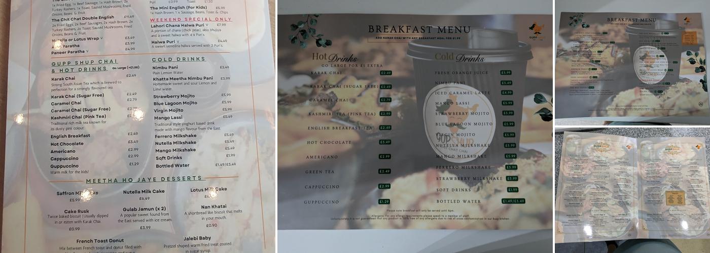 Gup Shup - Chit Chat Chai Menu