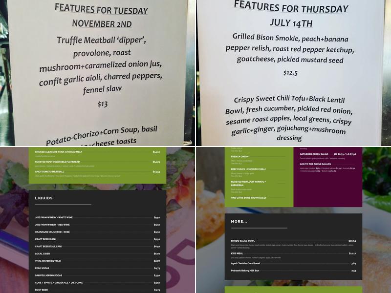 BRODO Kitchen Menu