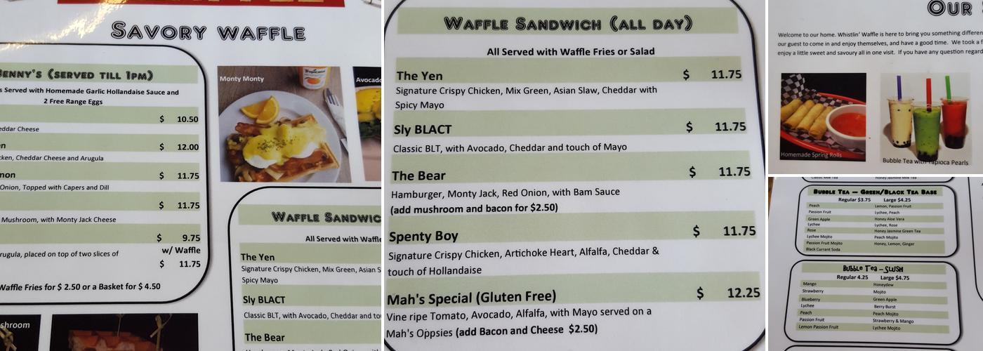 Whistlin' Waffle Menu