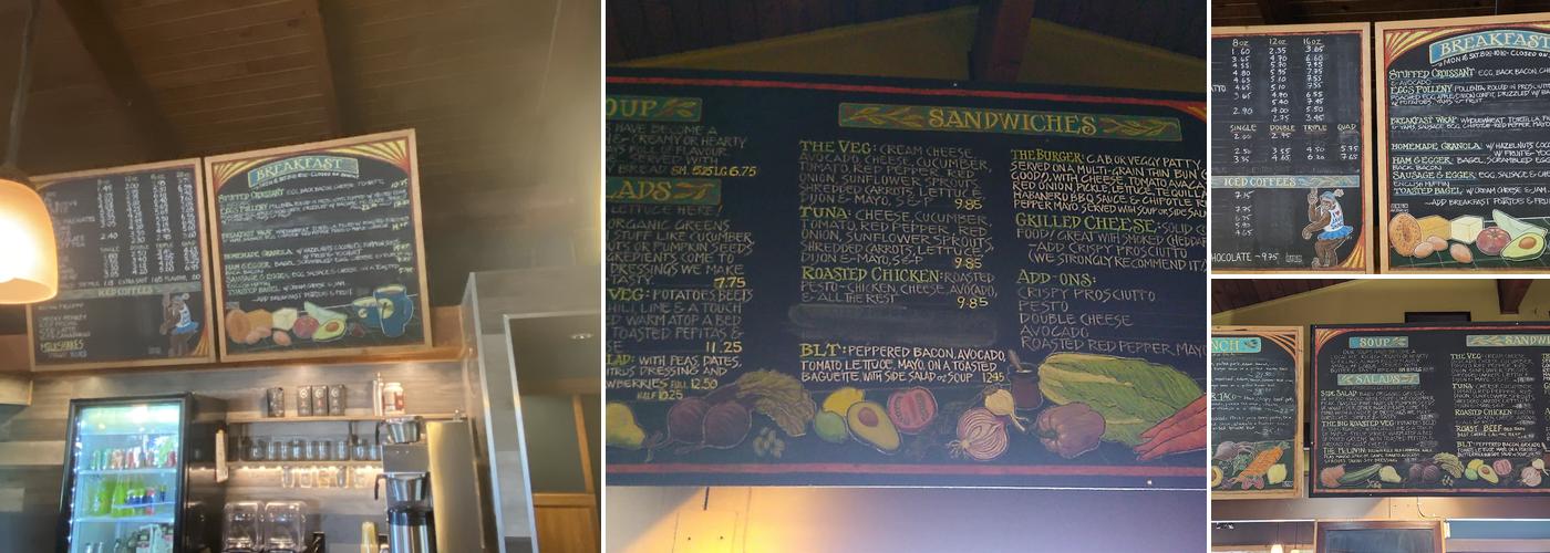 The Java Shack Menu