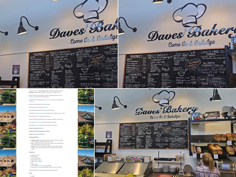 Daves' Bakery Menu