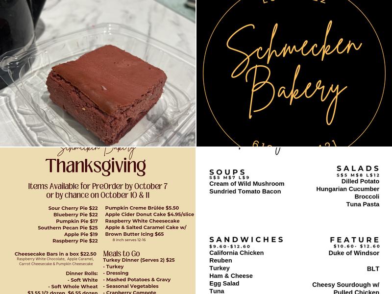 Schmecken Bakery Menu
