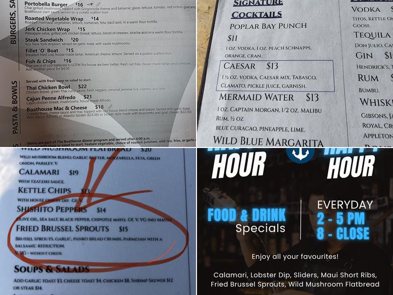 BoatHouse Menu