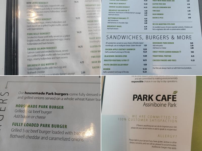 Park Cafe Menu