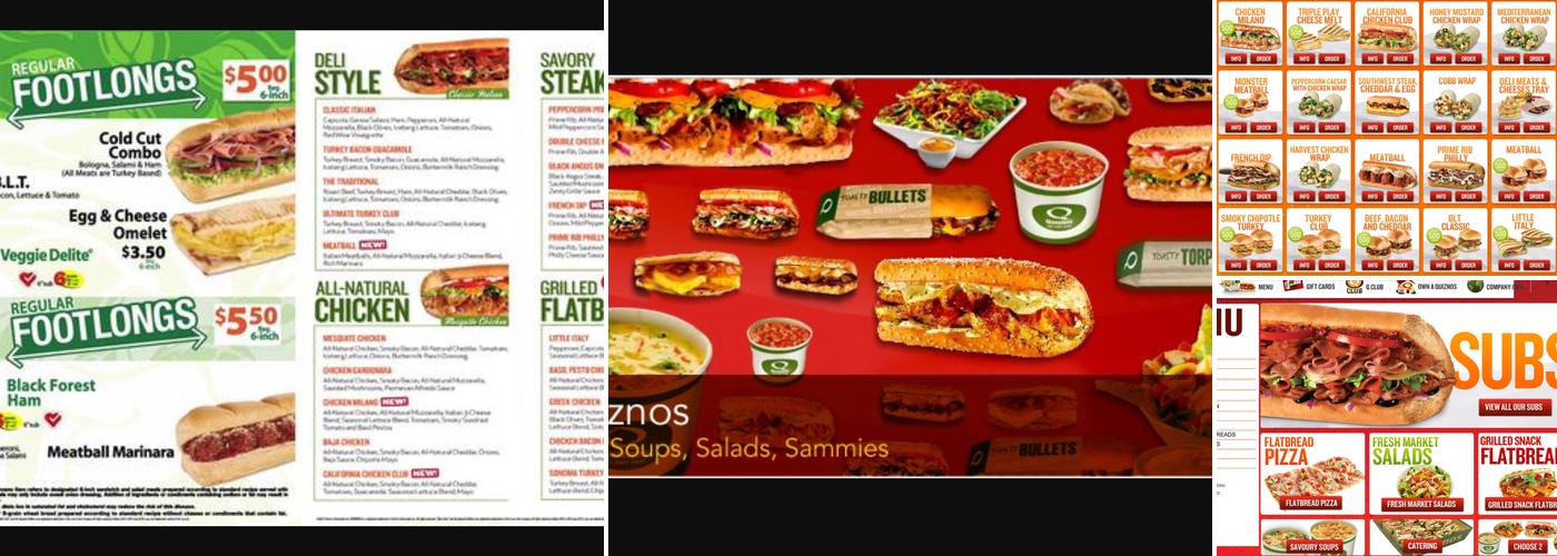 Quiznos Menu