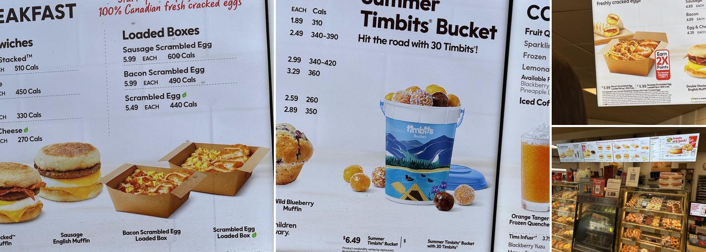 Tim Hortons Menu