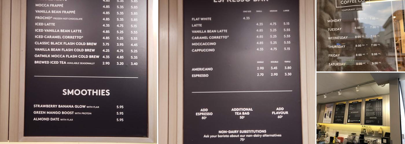 Second Cup Café Menu