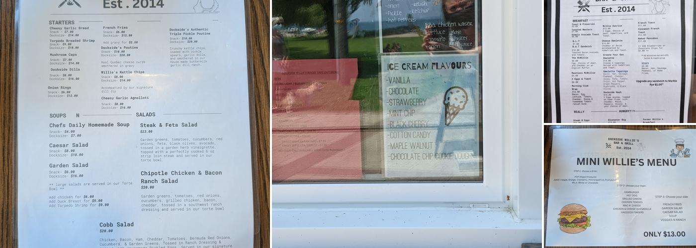 Dockside Willie's Menu