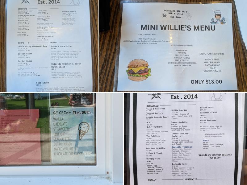 Dockside Willie's Menu