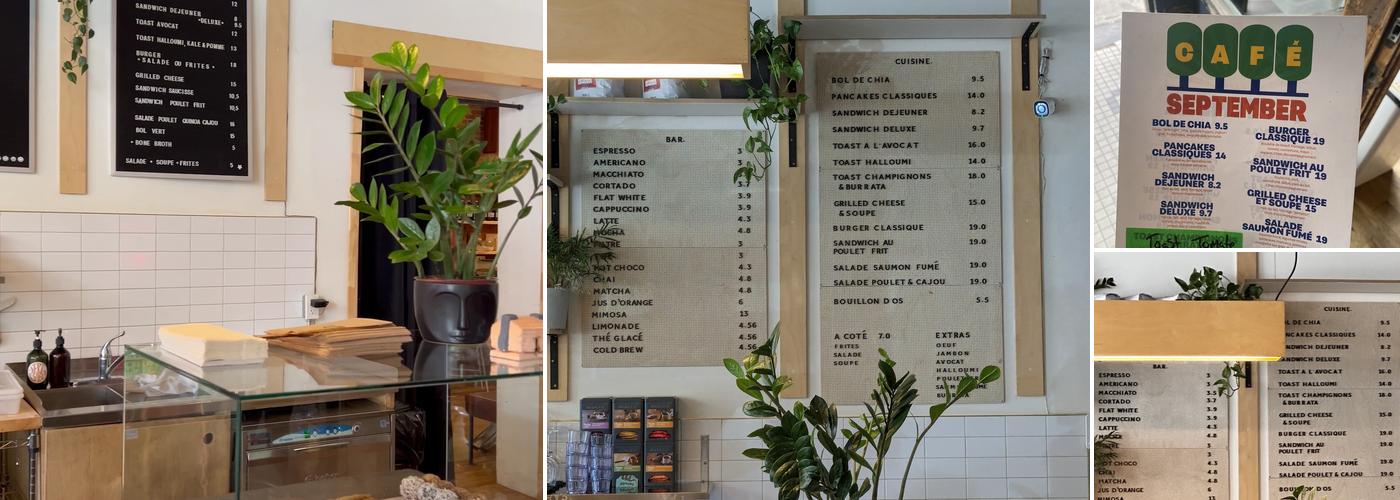 September Cafe Menu