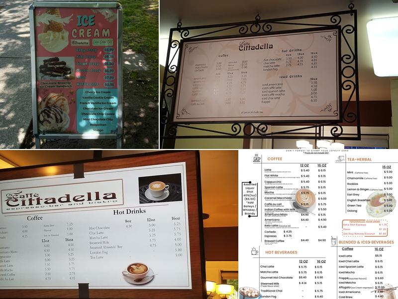 Caffè Cittadella Menu