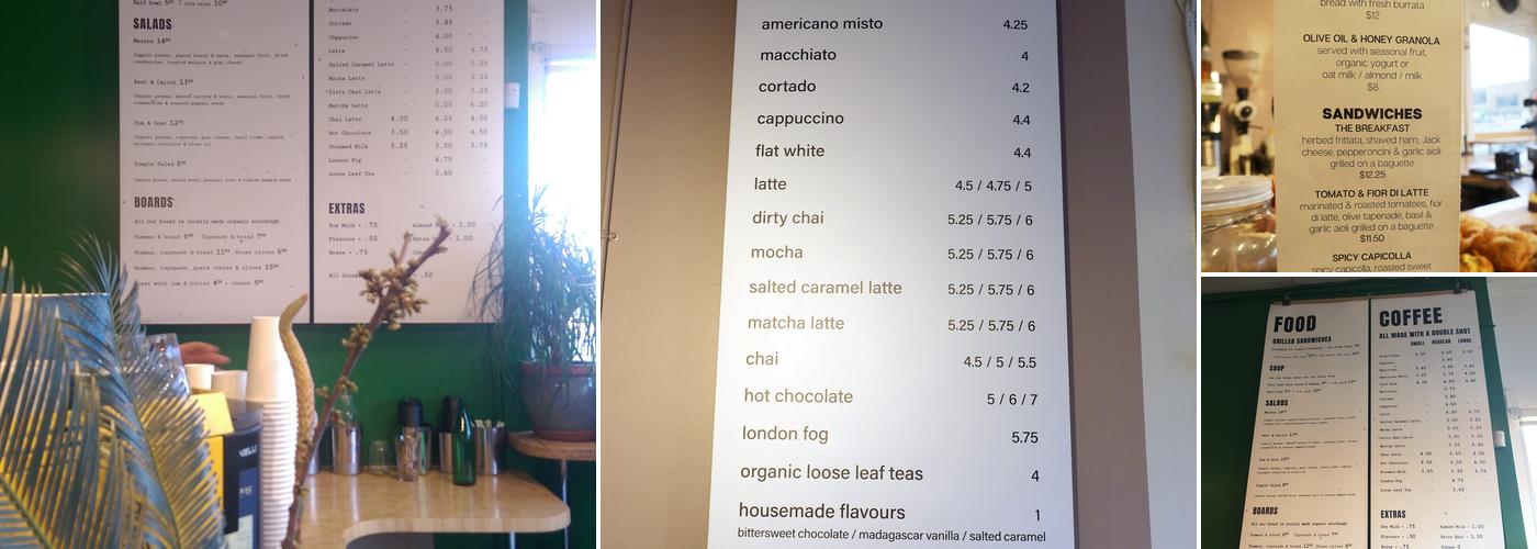 Coco et Olive Menu